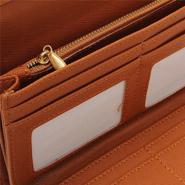 Hollow Out Pattern Retro Wallet Female Purse PU Leather handbag practical Women wallets and purses Vintage Long Wallets