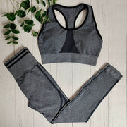 Women Yoga Sets 2 Piece Sport Gym Suits Wear Seamless Running Clothes