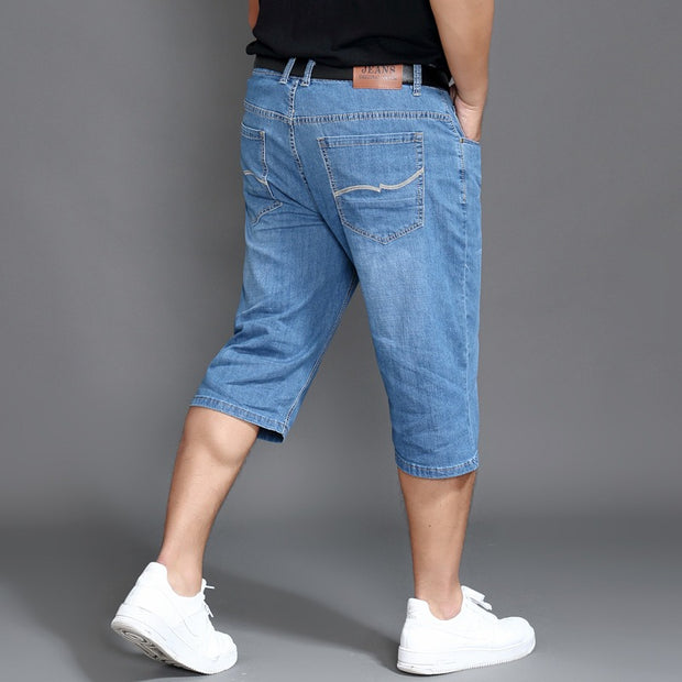 Oversized Denim Shorts Thin Men Fat Men Enlarged Denim Shorts Summer Fat Men Loose Fitting High Waisted Stretch Jeans