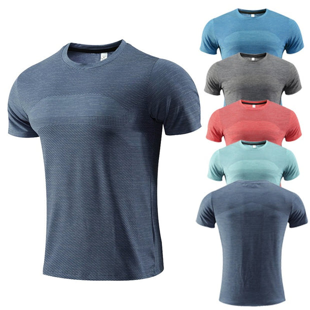 Men's short sleeved sports T-shirt, quick drying clothes, summer running clothes, fitness clothes