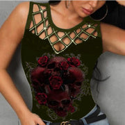 Rose Hollow Vest Women's T-shirt Tops