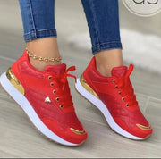 Large Lace Up Sneakers New Round Toe Casual Flat Sole Single Shoe Womens Shoe