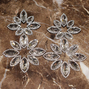 New Exaggerated Rhinestone Earrings Fashionable And Luxurious High-Grade Flower Shaped Rhinestone Shiny Earrings