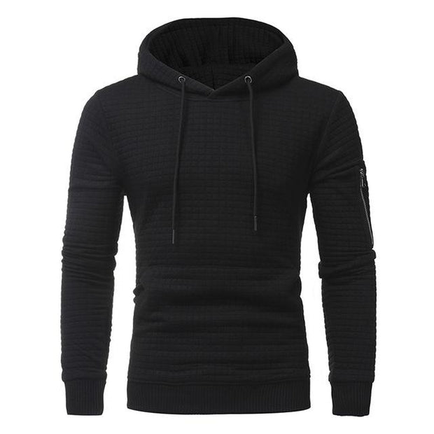 Men Sweatshirt Hoodie With Arm Zipper Long Sleeve Slim Tops