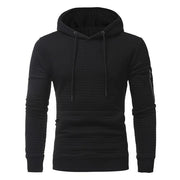 Men Sweatshirt Hoodie With Arm Zipper Long Sleeve Slim Tops