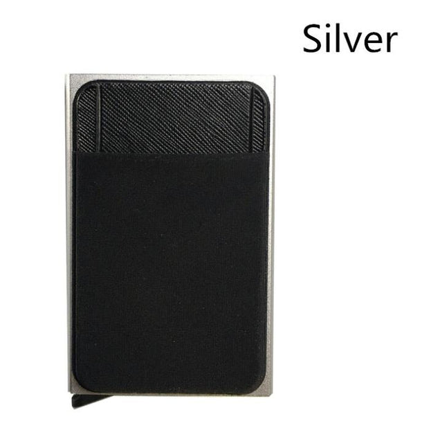 Business Men Credit Card Wallet Aluminum Cash ID Card Holder  Case Blocking Slim Metal Wallet Coin Purse Black