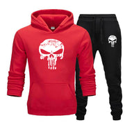 Pieces Sets Tracksuit Men Skull Brand Autumn Winter Hooded