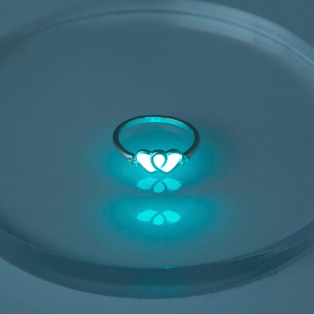 Lovers Hearts Glow-in-the-dark Rings