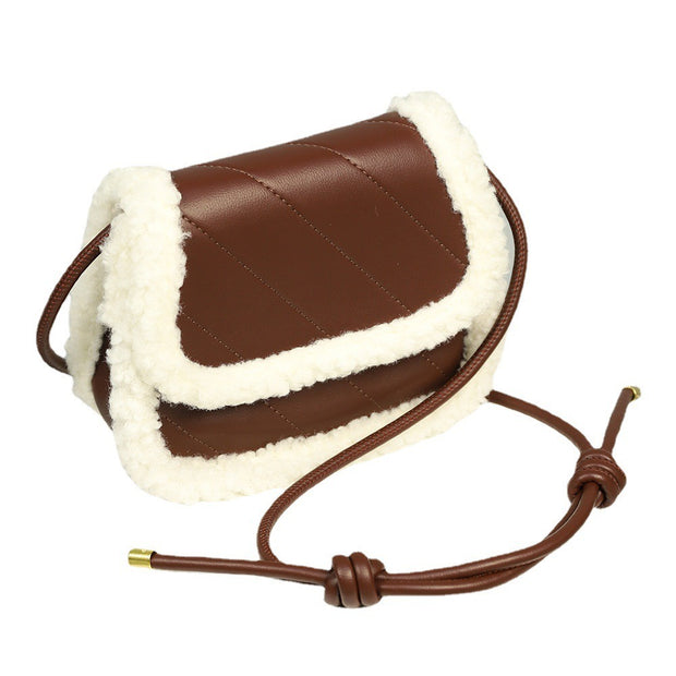 Autumn and Winter Lamb Plush Bag Women Cute Sweet Beauty Bag Small Versatile Shoulder Bag Fashion Crossbody Bag