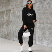 Letter Print Tracksuit Long Sleeve Pullover Sweatshirt Jogger Pants Sweatsuit