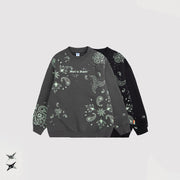 Glow Night Cashew Flower Printing Fleece Sweater