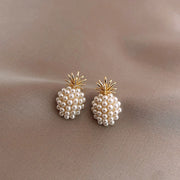 Pineapple Pearl Earrings French Exquisite High-End Ear Jewelry Women's Fashion Earrings 925 Tremella Needles