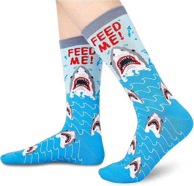 Funny Bee Gifts Shark Gifts for Women Girls, Novelty Bee Socks Shark Socks Llama Otter Cat Sloth Socks