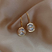 Round Large Diamond Earrings Simple Cool Female Temperament Earrings Fashion Personality Earrings