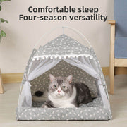 Hot Sale Pet Dog Cat Teepee Tent Bed Puppy Tent Indoor Pet Tentstripe Canvas Teepee For Pet Cage Tent