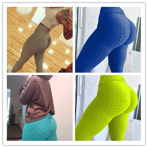 Hip-turned Folds Elastic High-waist Fitness Leggings Breathable Slim Indoor Sports