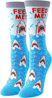 Funny Bee Gifts Shark Gifts for Women Girls, Novelty Bee Socks Shark Socks Llama Otter Cat Sloth Socks