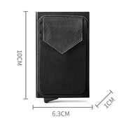 Business Men Credit Card Wallet Aluminum Cash ID Card Holder  Case Blocking Slim Metal Wallet Coin Purse Black