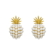 Pineapple Pearl Earrings French Exquisite High-End Ear Jewelry Women's Fashion Earrings 925 Tremella Needles