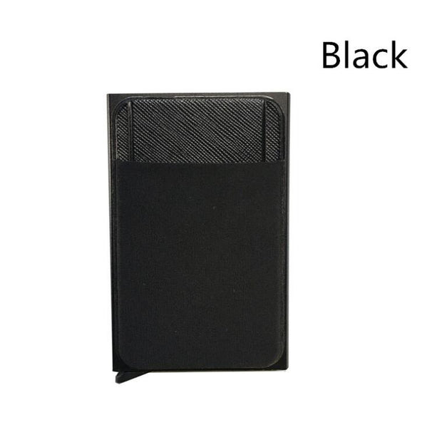 Business Men Credit Card Wallet Aluminum Cash ID Card Holder  Case Blocking Slim Metal Wallet Coin Purse Black