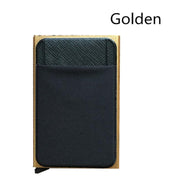 Business Men Credit Card Wallet Aluminum Cash ID Card Holder  Case Blocking Slim Metal Wallet Coin Purse Black