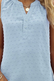 Swiss Dot Notched Neck Tank